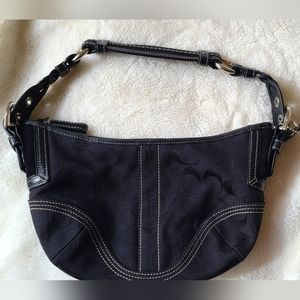 COACH Canvas w/Leather trim Hobo 6266 EUC